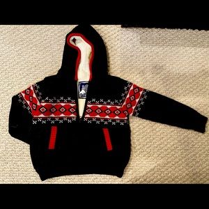 Warm Nordic fleece hooded zip front jacket. No size - fits 4/5. New w tags.